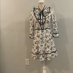 Cute little floral long sleeve dress Black accents